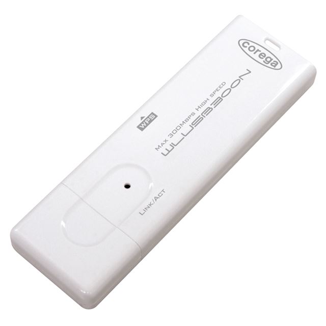 [CG-WLUSB300NWH] Draft2.0 IEEE802.11nに対応した無線LAN USBアダプタ（ホワイト）。価格は2,730円（税込）