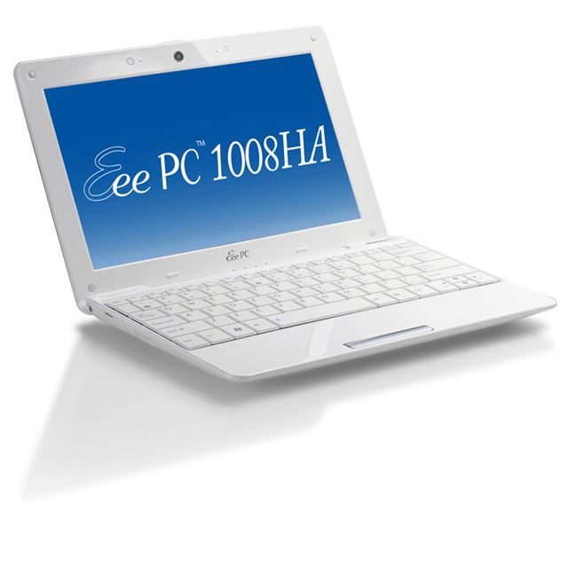 [Eee PC 1008HA] Atom N280/1GBメモリー/160GB HDD/Draft2.0 IEEE802.11n対応無線LANを備えた10.1型ワイド液晶搭載Netbook（クリスタルブラック）。価格は49,800円（税込） 