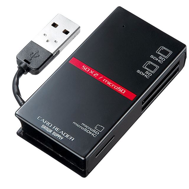 20個セット サンワサプライ USB2.0 カードリーダー(ブラック) ADR-ML15BKN 15倍ポイント 通販 