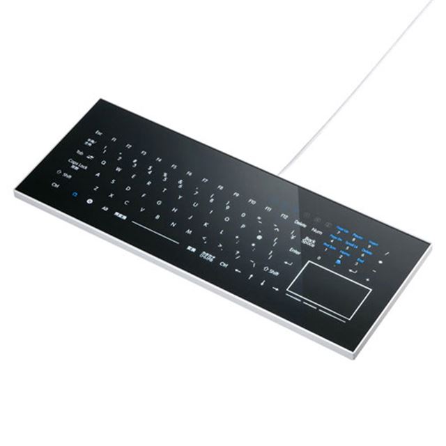 サンワ、タッチパッド内蔵のフルフラットキーボード