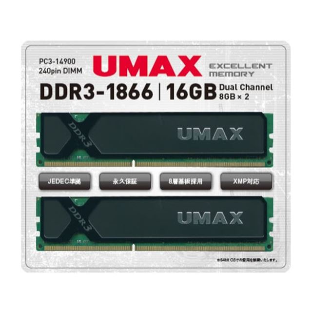 UMAX　Cetus　DDR3　16GB(8GBx2)　dual