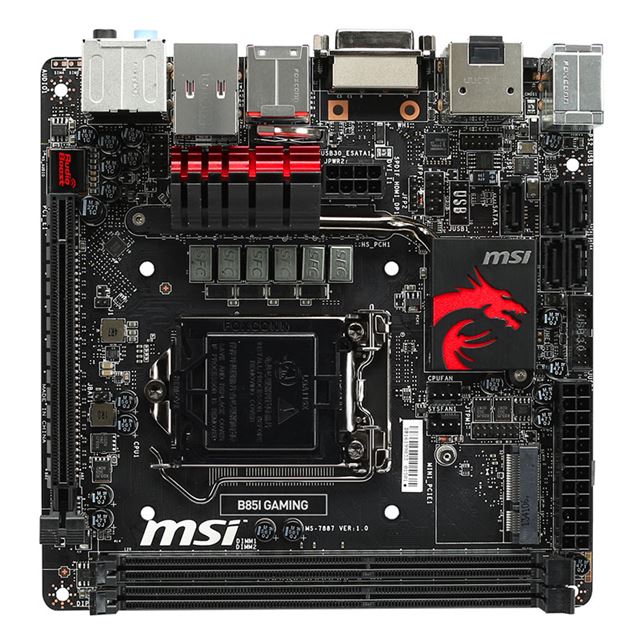 MSI B85I Mini ITXマザーボード + CPU + メモリ - PCパーツ