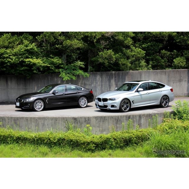 BMW・4シリーズグランクーペ（左）と3シリーズグランツーリスモ（右）