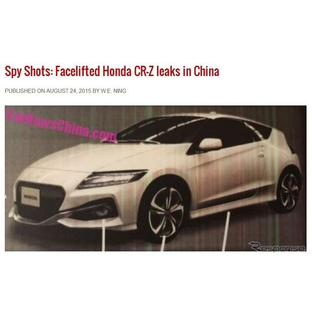 改良新型ホンダCR-Zの画像をリークした中国『Car News China.com』