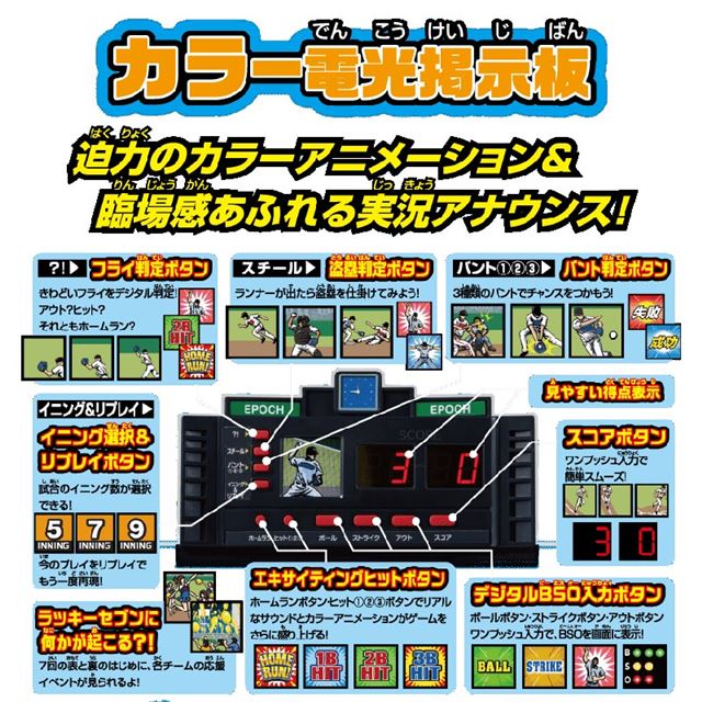 エポック、カラー電光掲示板を搭載した「野球盤 3Dエース オーロラビジョン」 - 価格.com