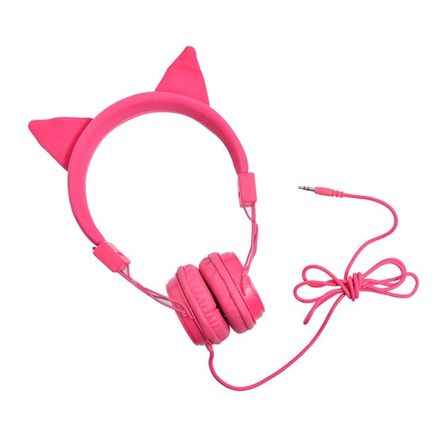 さりげない猫耳とビビッドカラーのピンクがかわいい ピンクキャットヘッドホン 価格 Com