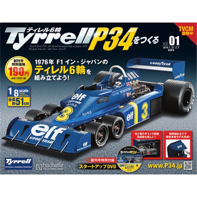 1976年F1イン・ジャパンの「ティレル6輪」を作るパートワークマガジン 