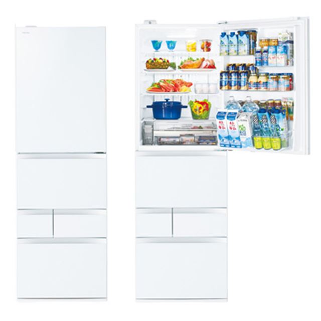 東芝、スリム幅60cmで大容量465Lの冷凍冷蔵庫「VEGETA」新モデル 