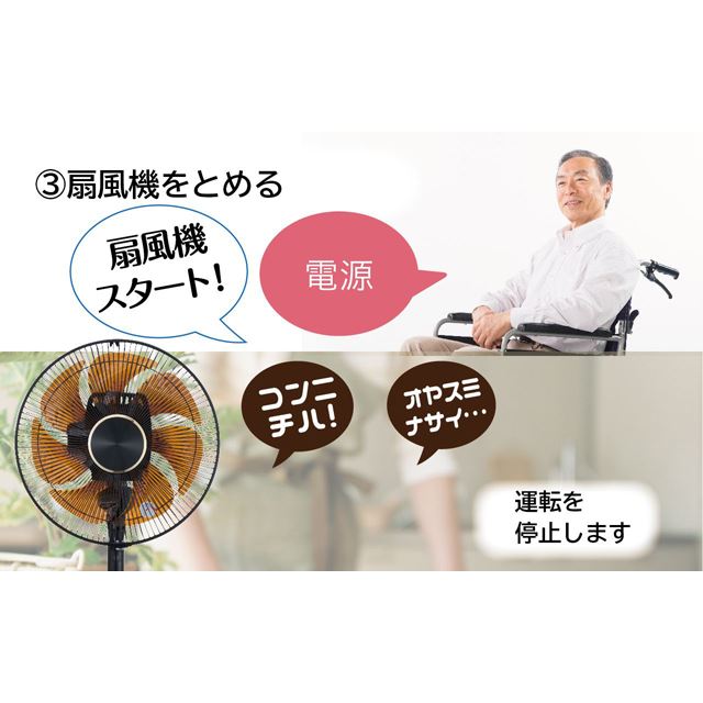 消臭＆熱中症対策機能を搭載した、声で操作できるDC扇風機「極扇