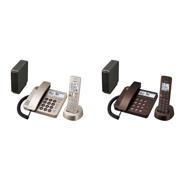 デジタルコードレス電話機 左：JD-XG1CL-N（ゴールド系）、右：JD-XG1CL-T（ブラウン系） ※画面はハメコミ合成です。実際の表示とは異なります。