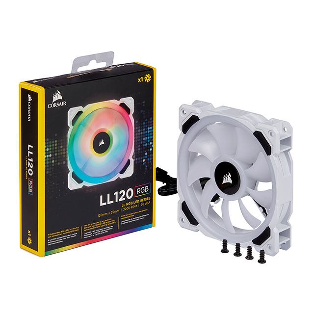 PC ケースファン LL120 RGB White 3FAN corsair | monsterdog.com.br