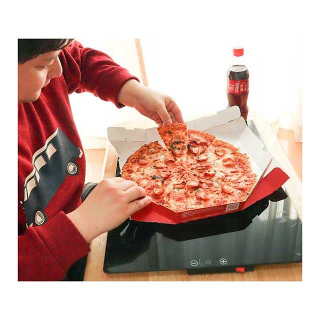 Lサイズピザ対応、最後までアツアツで食べられるガラス製保温プレート