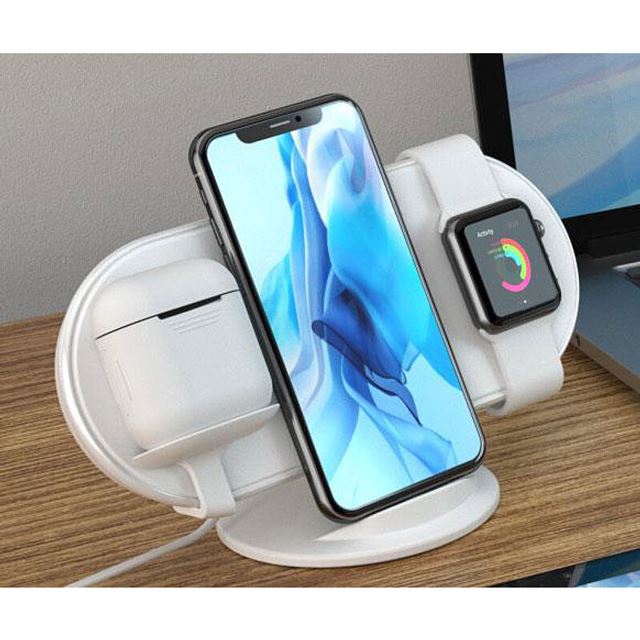 Gloture、iPhone/Apple Watch/AirPodsを同時充電できるQiワイヤレス