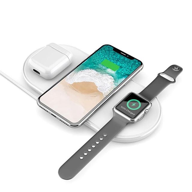 Gloture、iPhone/Apple Watch/AirPodsを同時充電できるQiワイヤレス