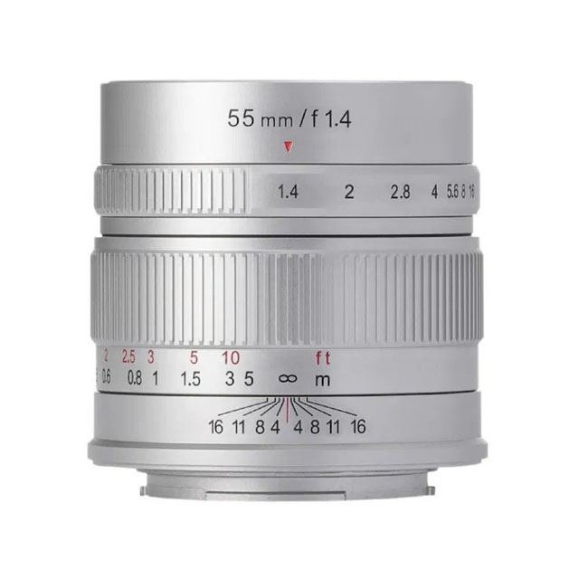 七工匠、ミラーレス用単焦点レンズ「7Artisans 55mm F1.4」シルバーを