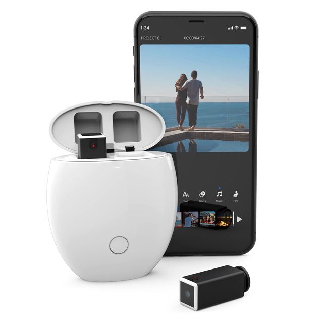 重さ12gのウェアラブルカメラ Opkix One 発売 カメラ2台に充電ケースが付属 価格 Com