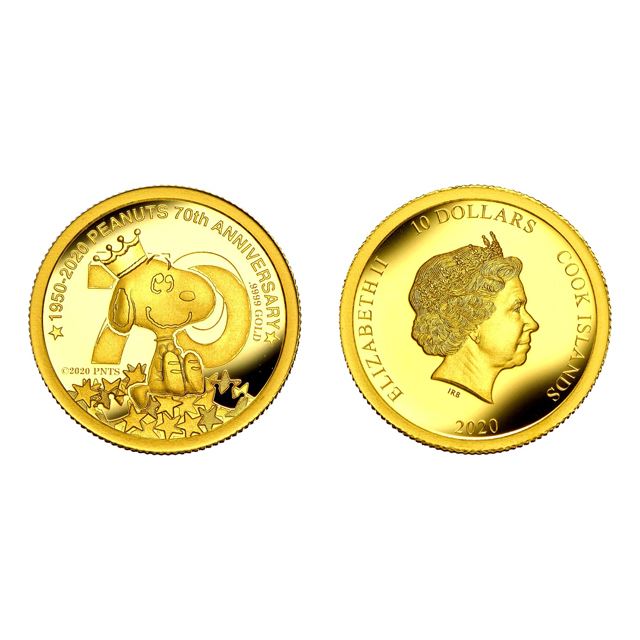 税別99,800円、「スヌーピーと輝く世界」をイメージした純金コイン 