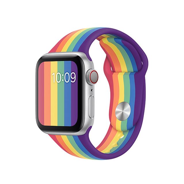アップル、虹色の「Apple Watchプライドエディションスポーツバンド ...