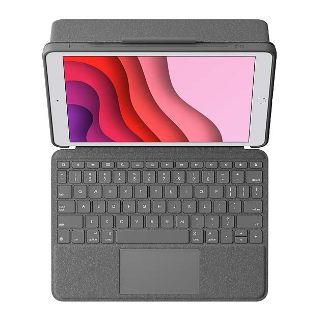 ロジクール、トラックパッド付きのiPad用キーボード一体型ケース 