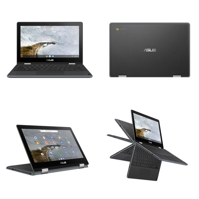 ASUS、「Celeron N4020」搭載のフリップ式Chromebook「C214MA