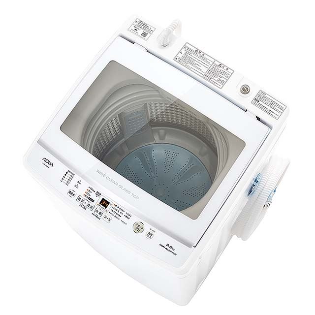 AQUA、「ワイドガラストップ」を採用した7/8/9kgモデルの全自動洗濯機
