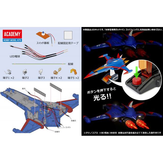 バードミサイル発射ボタンで発光 ガッチャマン ゴッドフェニックス専用ledキット 価格 Com