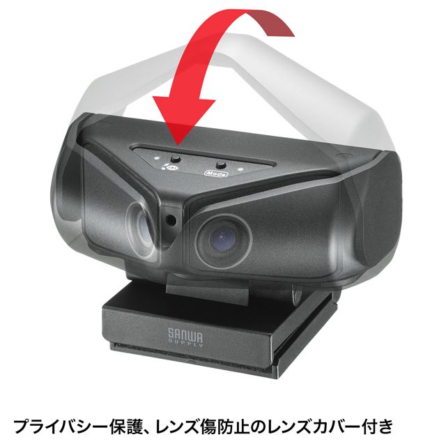 サンワ、画角180度のデュアルレンズ搭載WEBカメラ「CMS-V60BK」 - 価格.com