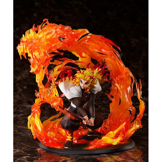 鬼滅の刃」奥義を放つ煉獄杏寿郎が1/8フィギュア化、灼熱の炎をこだわりの彩色で演出 - 価格.com