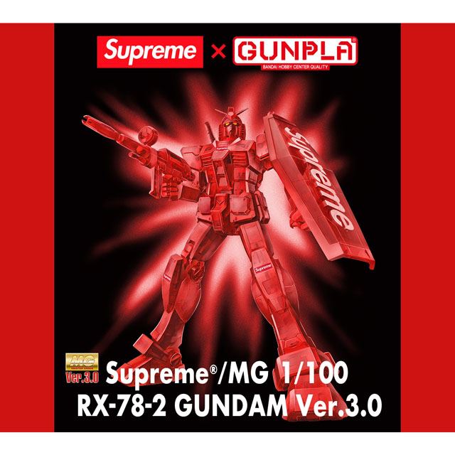 Supreme×ガンプラ”オールクリアレッドの「RX-78-2 ガンダム」が本日12 