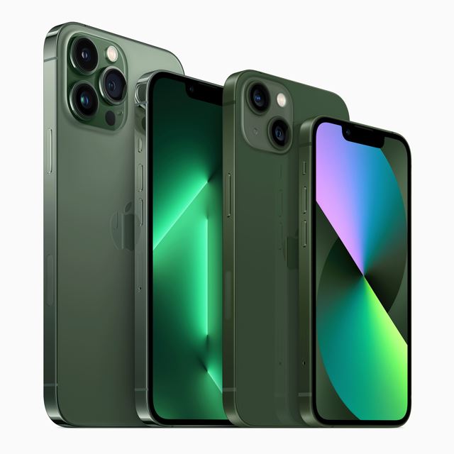 アップル、「iPhone 13」シリーズに“魅力的な新しいグリーンの仕上げ 