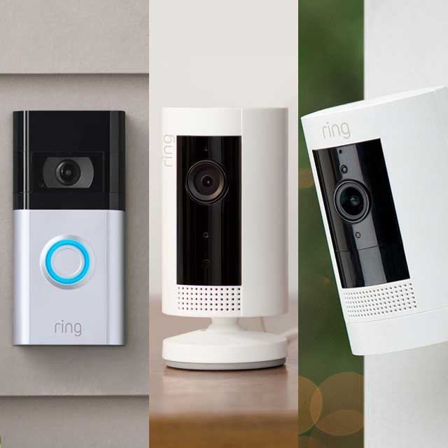「Ring Video Doorbell 4」「Ring Indoor Cam」「Ring Stick Up Cam Battery」