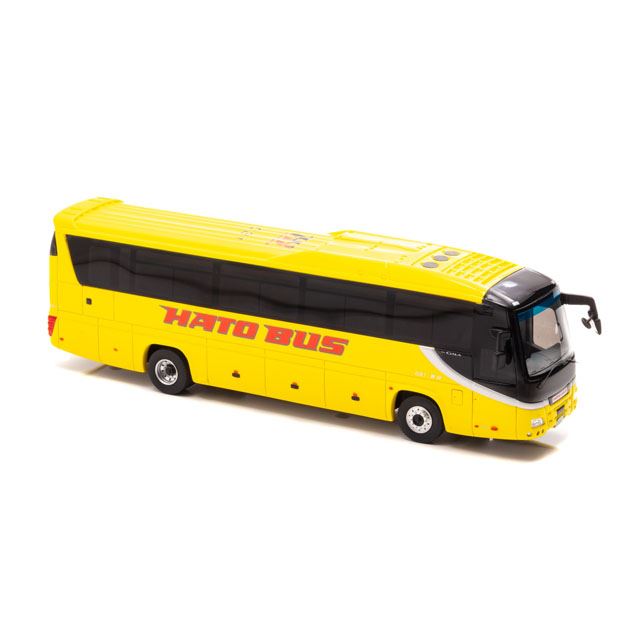 ヒコセブン、黄色いボディの観光バス「はとバス」を1/64スケールで再現 