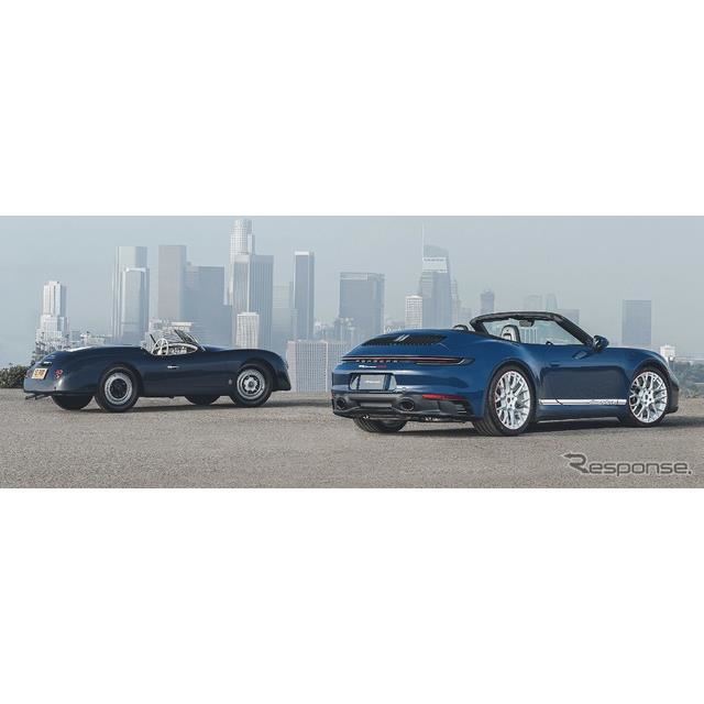 ポルシェ 356 アメリカ・ロードスター（左）と 911 カレラ GTS カブリオレ・アメリカ