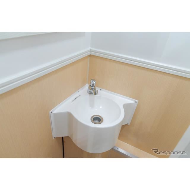 手洗い場も設置されているため清潔に使用できる。