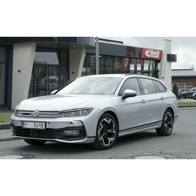 3シリーズに似ている？ VW『パサート』次期型、シルバーボディで