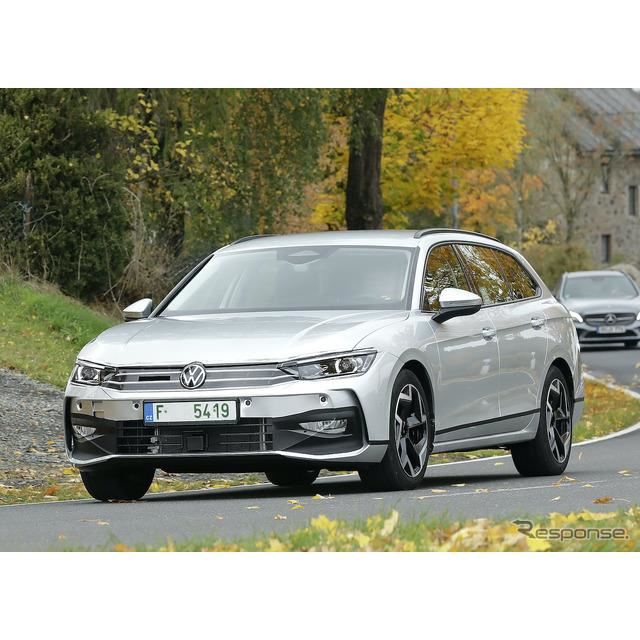 3シリーズに似ている？ VW『パサート』次期型、シルバーボディで