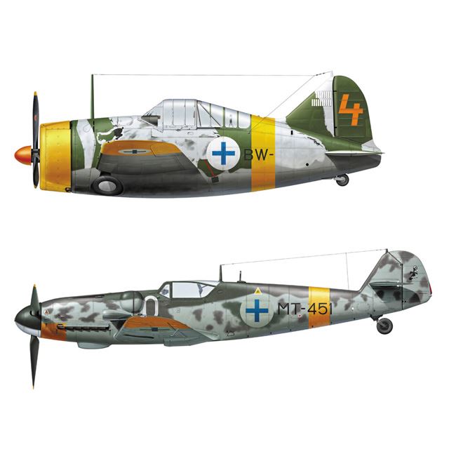 フィンランド空軍ユーティライネンの「B-239」「Bf109G-6」を模型化 