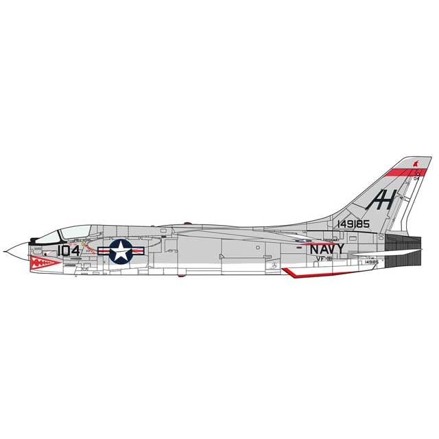 ハセガワ、アメリカ海軍VF-111所属機「F-8E クルーセイダー」を1/48 