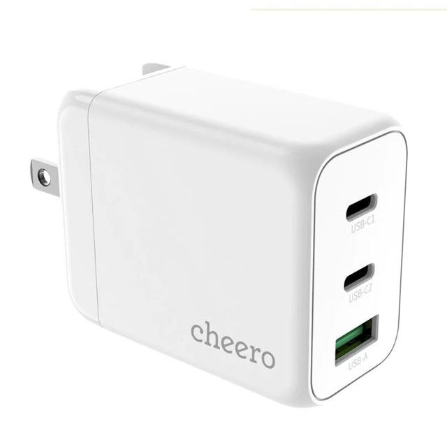 cheero、3ポートの小型充電器「cheero 65W GaN 3 ports USB PD Charger