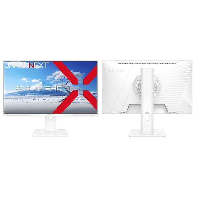 JAPANNEXT、本体や付属品を「ホワイト」で統一した23.8型液晶を20,480