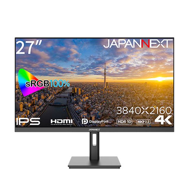 JAPANNEXT、33,980円の27型4K液晶ディスプレイ「JN-IPS2709UHDR