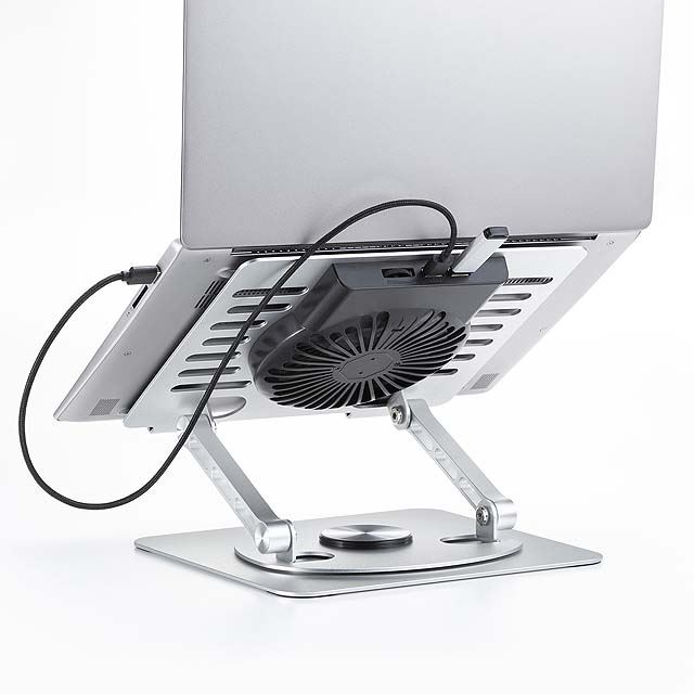 USBハブ付きデスクトップ ファン 青