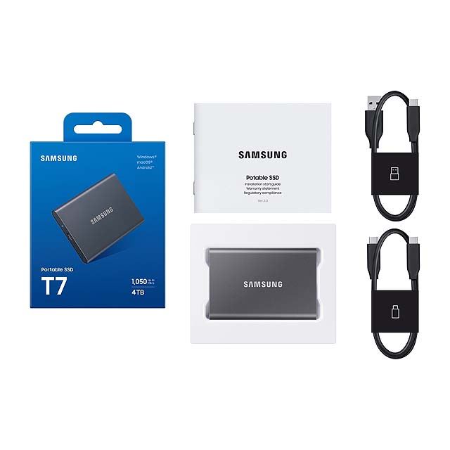 安いSALE価格変更:Samsung Portable SSD T7 2TB 外付けハードディスク・ドライブ