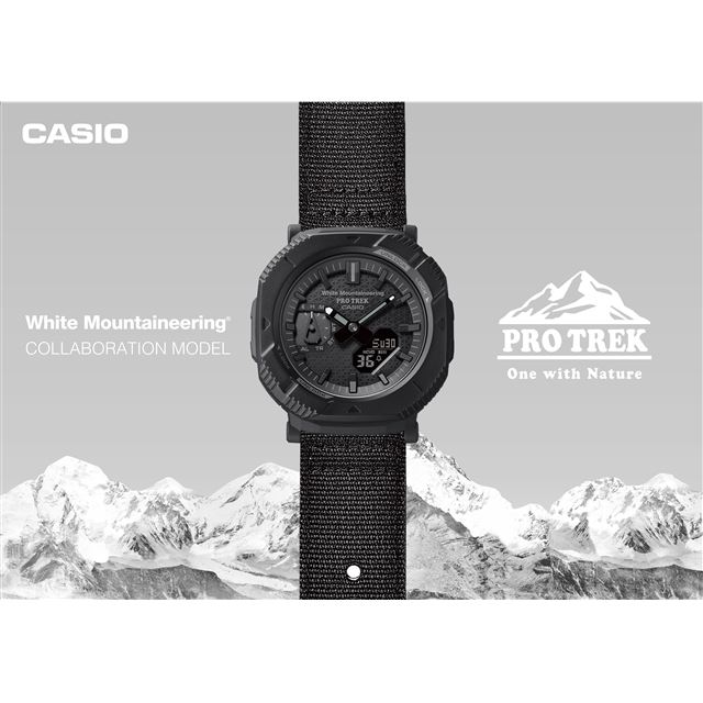 カシオ、White Mountaineeringとコラボしたオールブラックの「PRO TREK  
