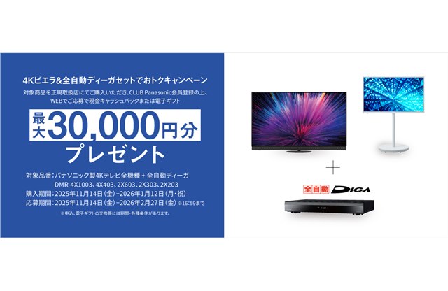 �p�i�\�j�b�N�A�ő�3���~���Ҍ��́u4K�r�G�����S�����f�B�[�K�Z�b�g�ł��g�N�L�����y�[���v