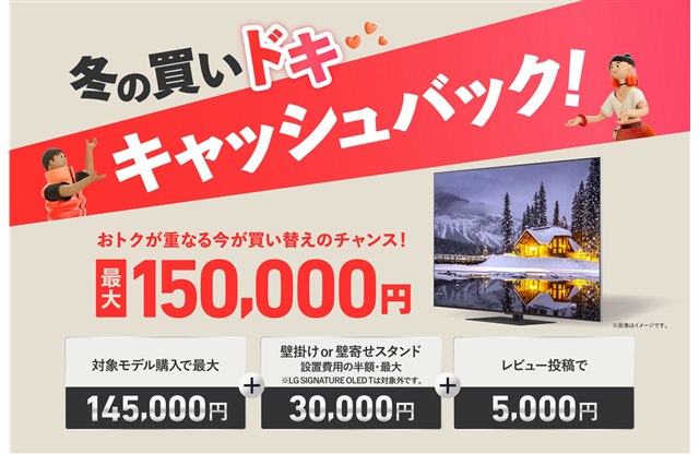 LG�A�L�@EL�e���r�w���ōő�15���~���Ҍ�����u�~�̔����h�L �L���b�V���o�b�N�v