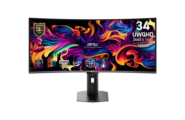 MSI、360Hz駆動を実現した第5世代QD-OLED搭載34型ウルトラワイドゲーミングモニター