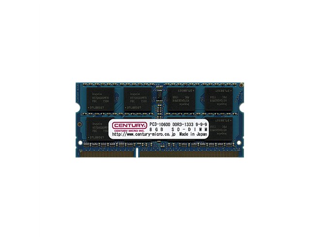 センチュリーマイクロ、1枚あたり8GBのDDR3メモリー - 価格.com