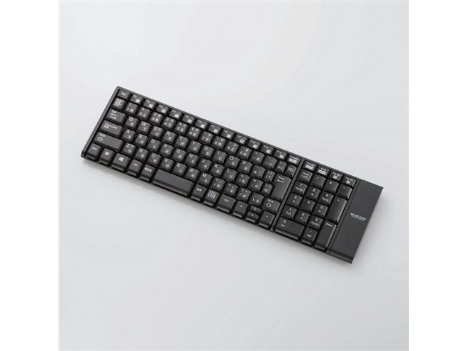 エレコム、小型レシーバー付きのコンパクトなワイヤレスキーボード