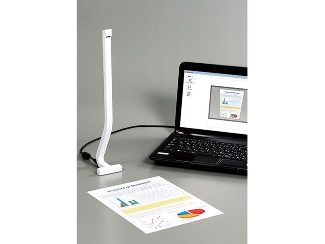 キングジム、デスクに置けるスタンド型スキャナー「デスクショット